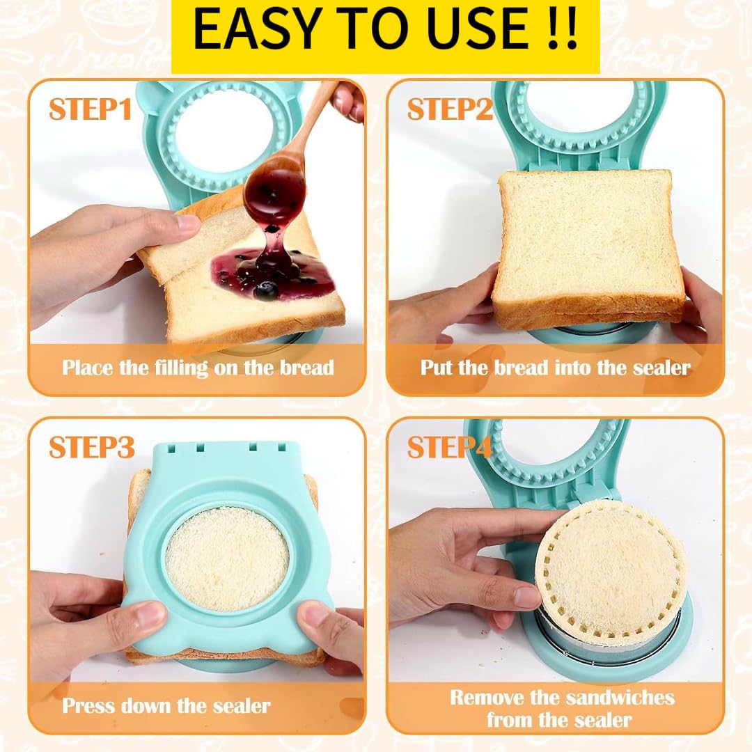 CHICHAUS 3.7-Inch Sandwich Cutter & Sealer – Uncrustable Sandwich Maker - Image 4