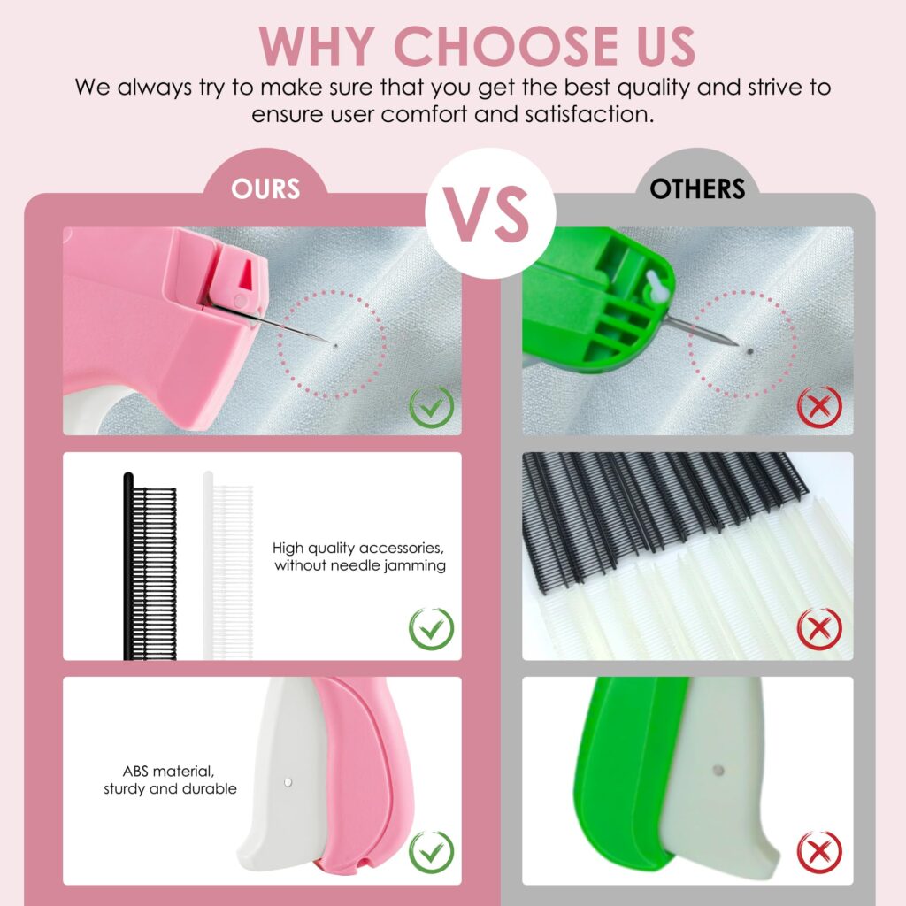 Stitch Gun for Clothes – Handheld Quick Clothing Repair Tool with 6 Needles & 2000 Fasteners