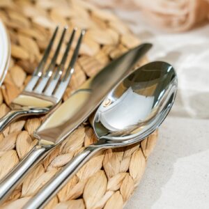 20-Piece Stainless Steel Flatware Set – Modern Silverware Set for 4 - Image 4