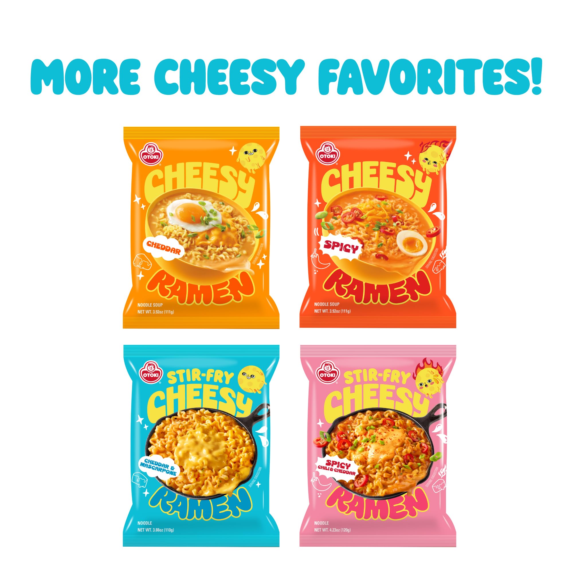 OTOKI Cheesy Ramen Cheddar & Mascarpone – Korean Stir-Fry Noodles, 3.88 oz (4-Pack) - Image 2