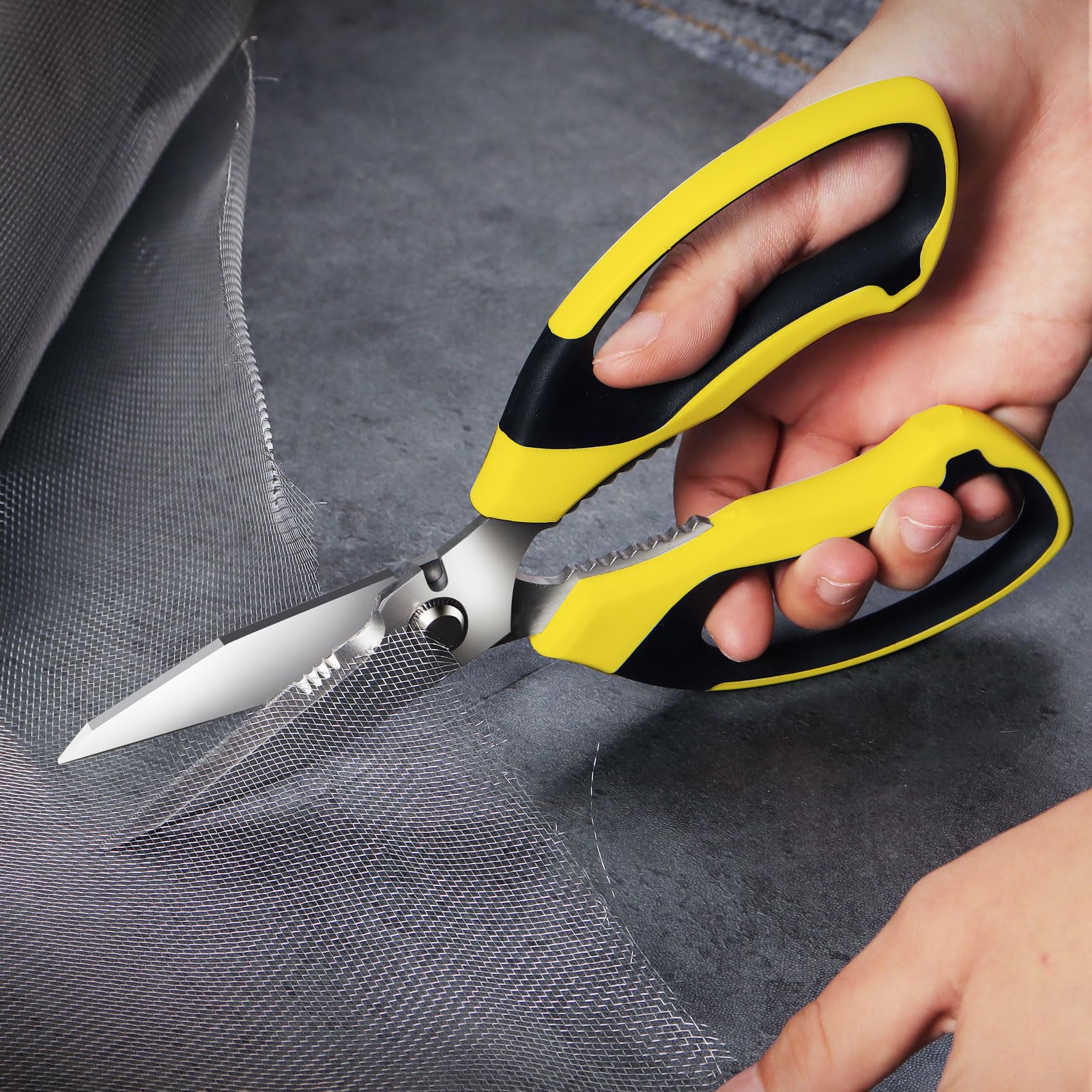 8-Inch Heavy-Duty Utility Scissors – Stainless Steel Serrated Multipurpose Shears - Image 2