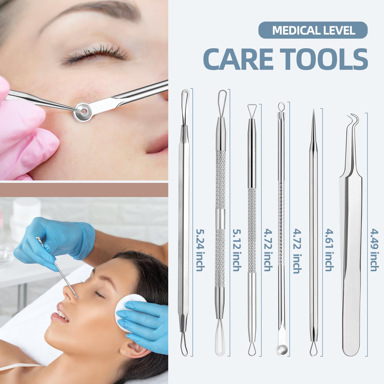 JPNK 6-Piece Blackhead & Comedone Extractor Kit with Storage Case - Image 4