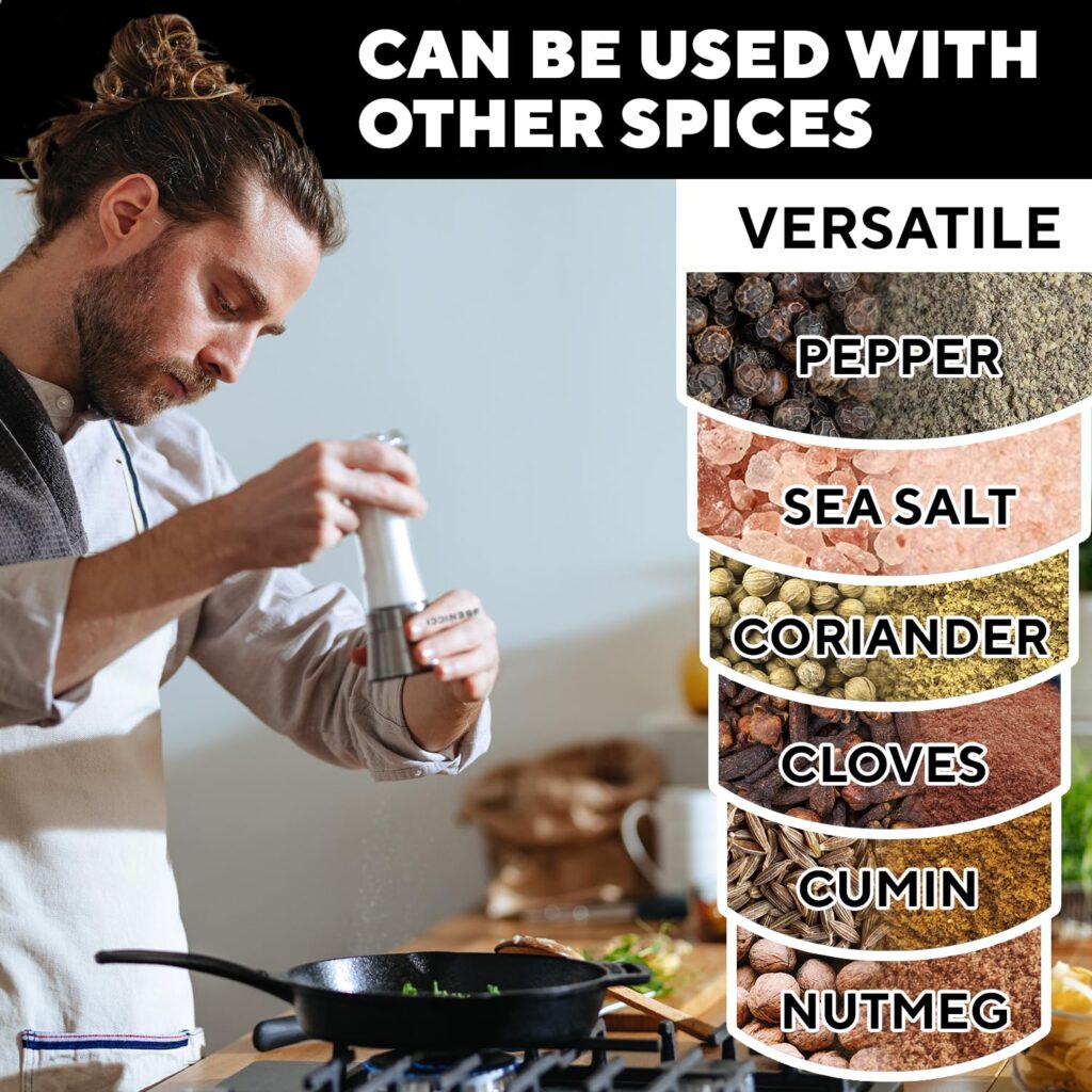 Premium Stainless Steel Pepper Grinder – Adjustable Manual Salt & Pepper Mill for Kitchen & Dining