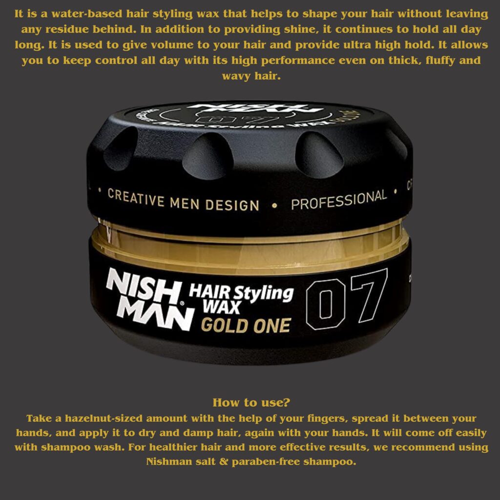 NISHMAN Hair Styling Wax – Professional Hair Styling & Strong Hold, 150 ml