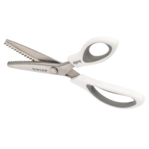 SINGER Pinking Shears, 8.5-Inch Stainless Steel Scissors, White - Image 1