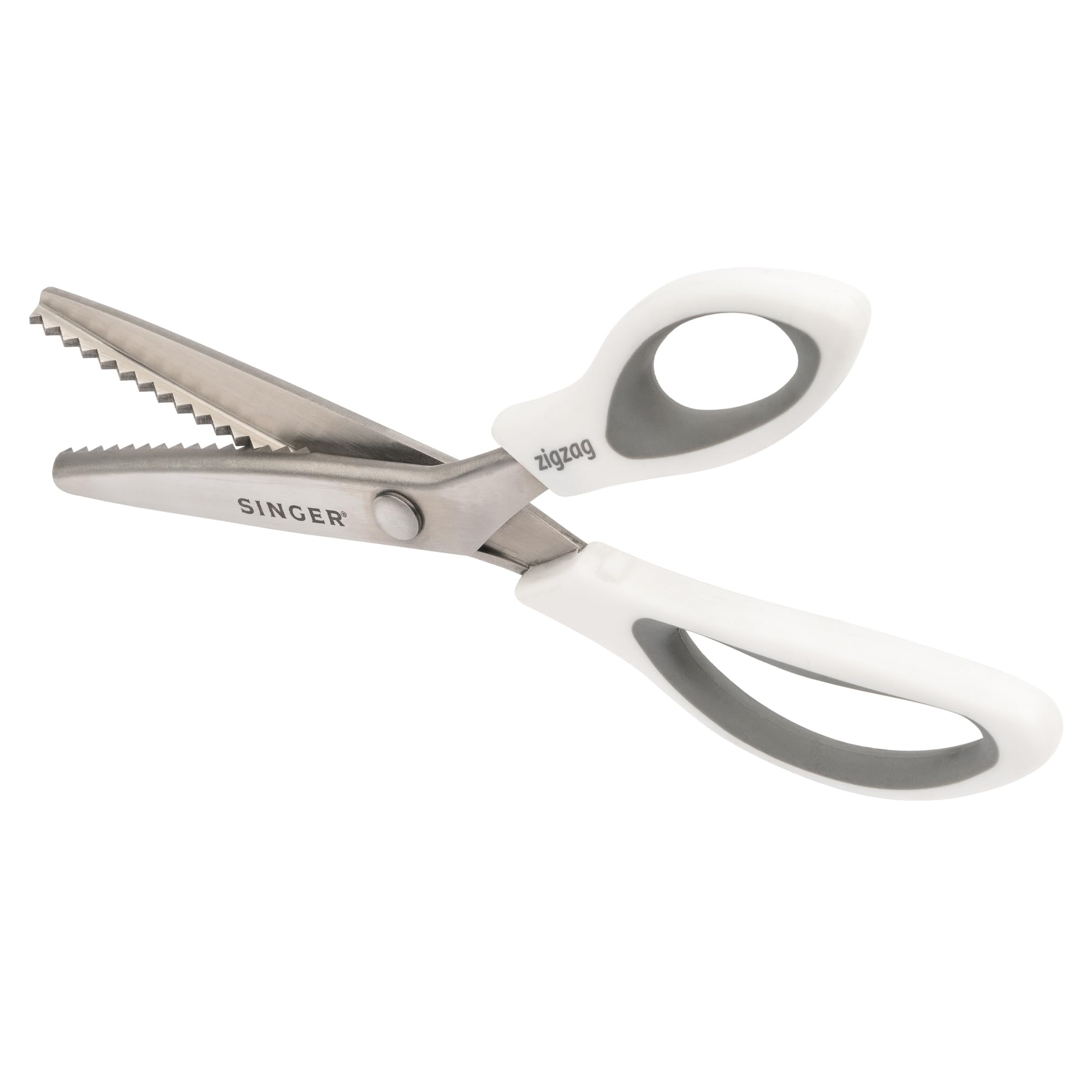 SINGER Pinking Shears, 8.5-Inch Stainless Steel Scissors, White - Image 1