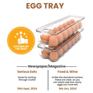 14-Egg Refrigerator Storage Container with Lid – Stackable Egg Holder, 2 Pack - Image 2