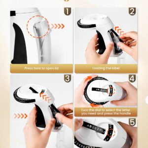 VolenGo Embossing Label Maker with 6 Rolls of Tape – Manual 3D Label Maker for Scrapbooking & DIY Crafts - Image 2
