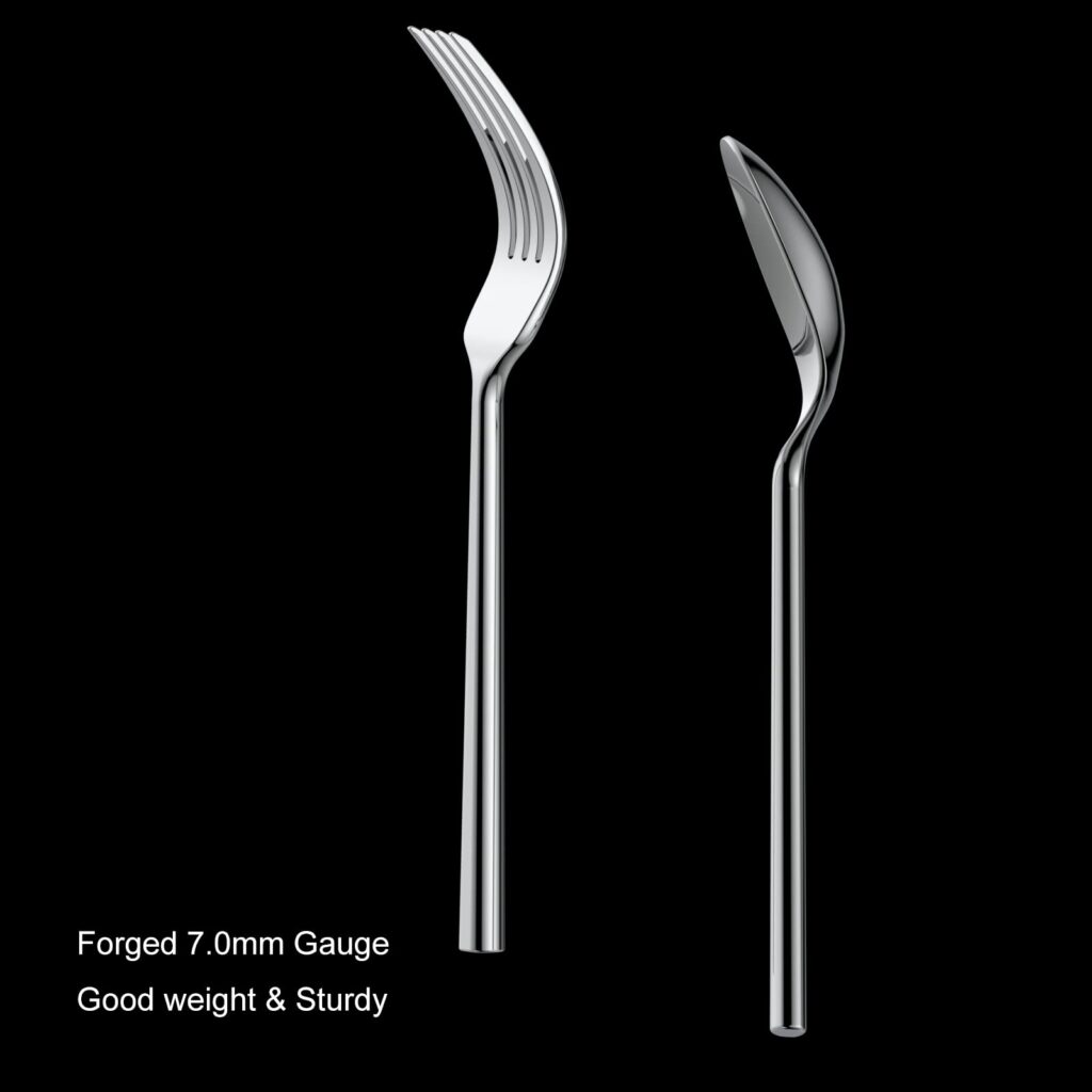 20-Piece Stainless Steel Flatware Set – Modern Silverware Set for 4